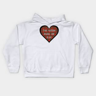 Royal Stewart tartan heart "I love Scotland" in Gaelic "Tha Gràdh Agam ort" Kids Hoodie